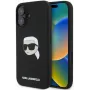Karl Lagerfeld KLHMP16SSKHPPLK Funda rígida de silicona negra para iPhone 16 6,1