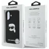 Karl Lagerfeld KLHMP16SSKHPPLK Funda rígida de silicona negra para iPhone 16 6,1
