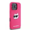 Karl Lagerfeld KLHMP16XSCHPPLF Funda rígida de silicona fucsia para iPhone 16 Pro Max 6,9