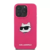 Karl Lagerfeld KLHMP16XSCHPPLF Funda rígida de silicona fucsia para iPhone 16 Pro Max 6,9