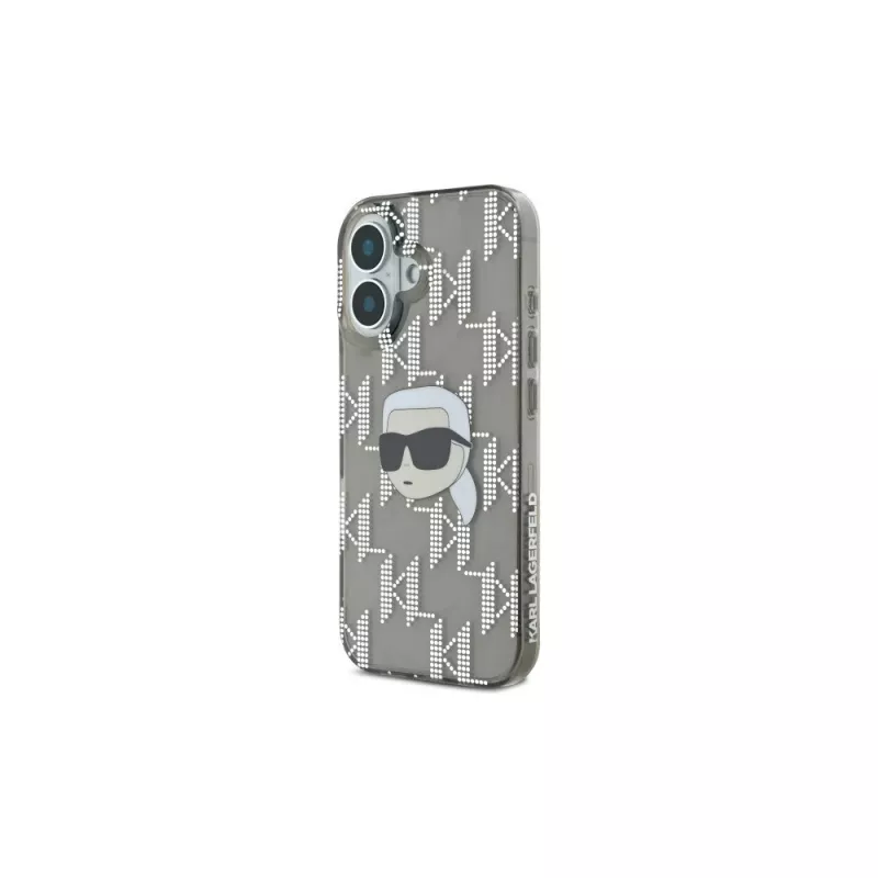Karl Lagerfeld Funda IML Karl Head Electroplated para iPhone 16 (negra)