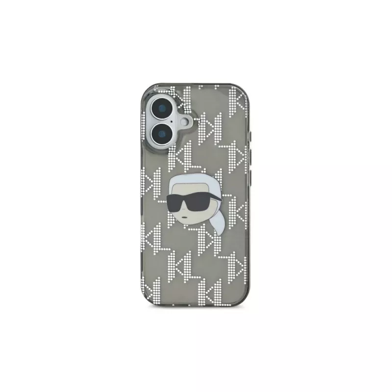 Karl Lagerfeld Funda IML Karl Head Electroplated para iPhone 16 (negra)