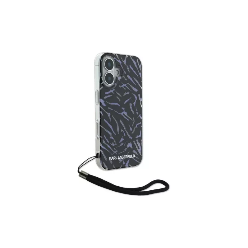 Karl Lagerfeld Funda Zebra With Cord para Apple iPhone 16 - lila
