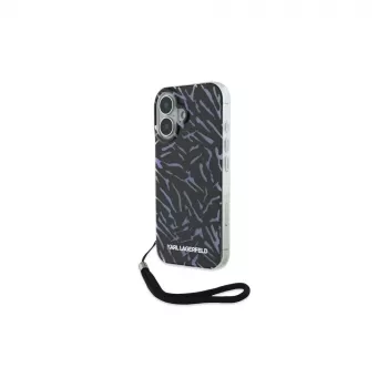 Karl Lagerfeld Funda Zebra With Cord para iPhone 16 Plus (lila)