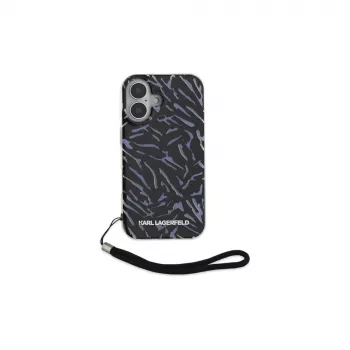 Karl Lagerfeld Funda Zebra With Cord para iPhone 16 Plus (lila)