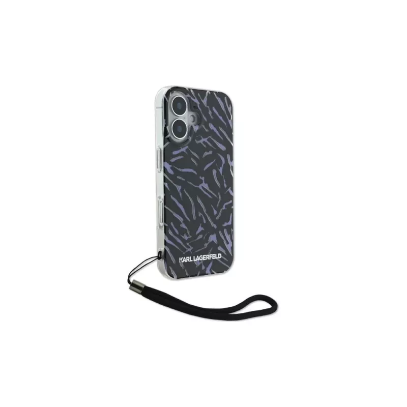 Karl Lagerfeld Funda Zebra With Cord para iPhone 16 Plus (lila)