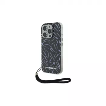 Karl Lagerfeld Funda Zebra With Cord para iPhone 16 Pro, lila
