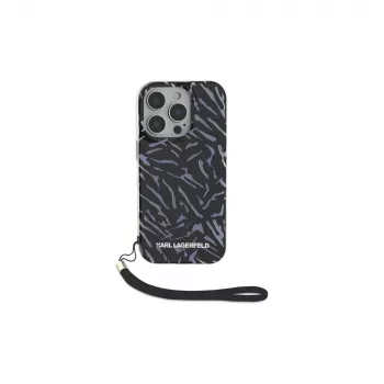 Karl Lagerfeld Funda Zebra With Cord para iPhone 16 Pro, lila