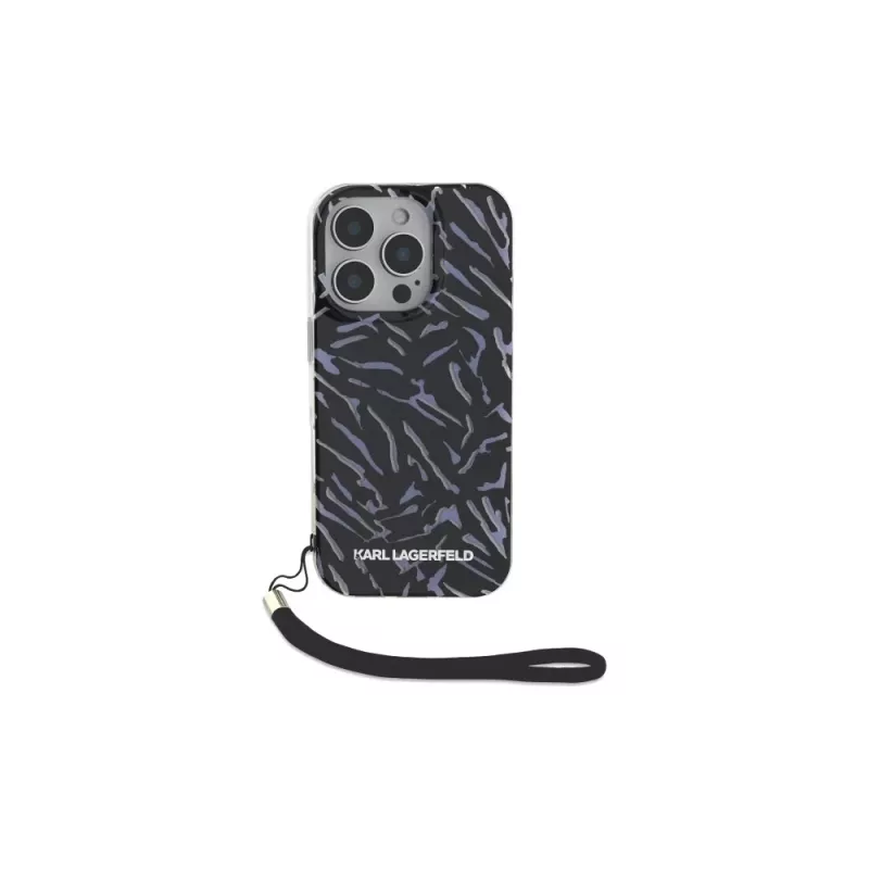 Karl Lagerfeld Funda Zebra With Cord para iPhone 16 Pro, lila