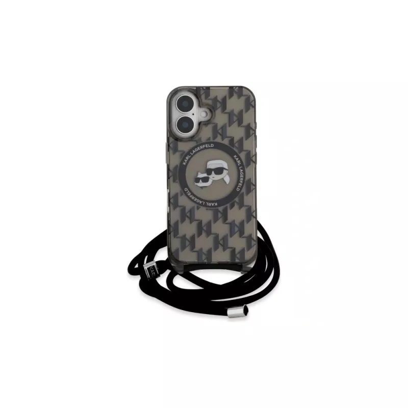 Karl Lagerfeld KLHMP16SHCKCKLCK Funda rígida negra para iPhone 16 6,1