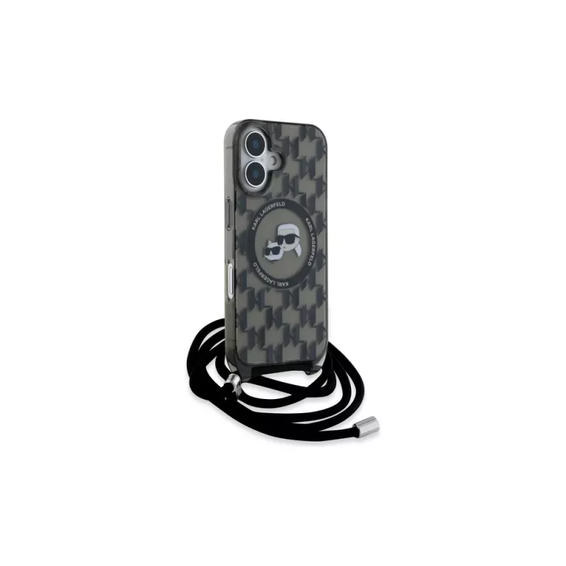 Karl Lagerfeld KLHMP16SHCKCKLCK Funda rígida negra para iPhone 16 6,1