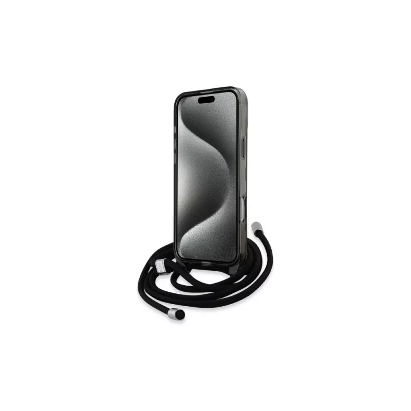 Karl Lagerfeld KLHMP16XHCKCKLCK Funda rígida negra para iPhone 16 Pro Max 6,9