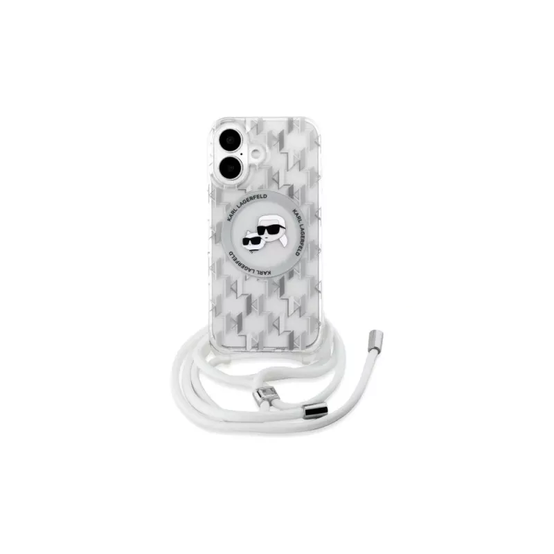 Karl Lagerfeld KLHMP16SHCKCKLCT Funda rígida transparente para iPhone 16 6,1