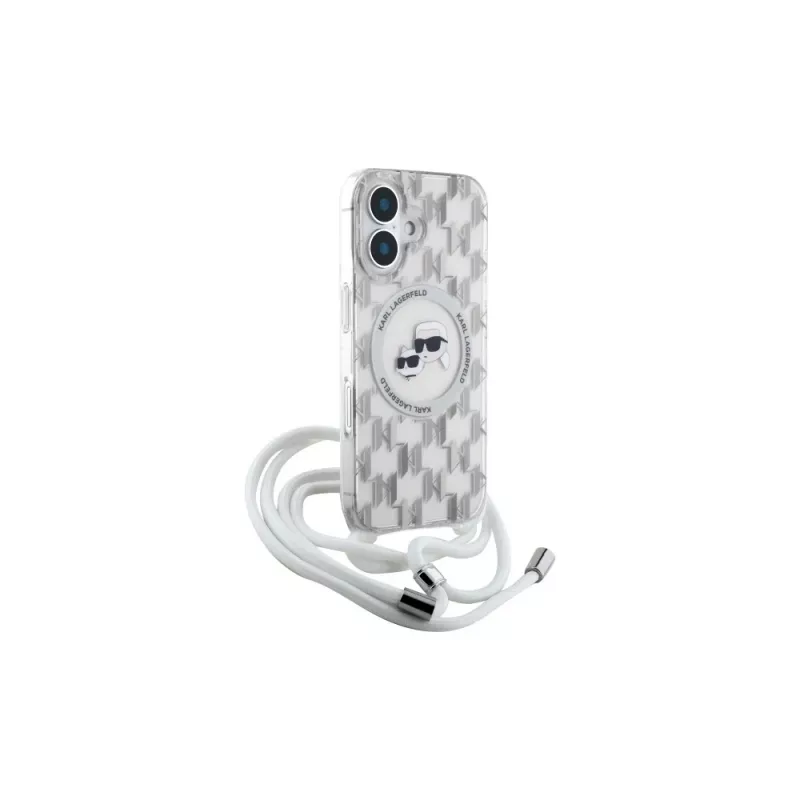 Karl Lagerfeld KLHMP16SHCKCKLCT Funda rígida transparente para iPhone 16 6,1