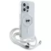 Karl Lagerfeld Funda rígida transparente para iPhone 16 Pro Crossbody IML Karl Head MagSafe