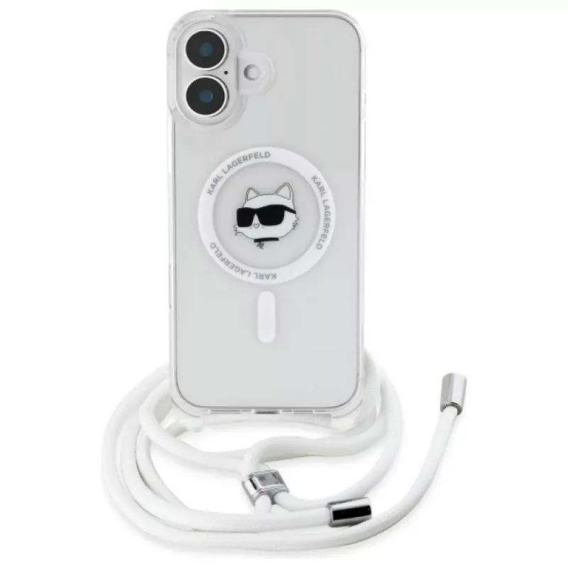 Karl Lagerfeld KLHMP16SHCCHNT Funda rígida transparente para iPhone 16 6.1