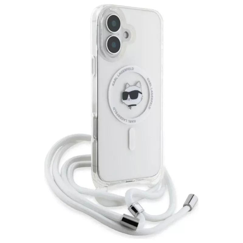Karl Lagerfeld KLHMP16SHCCHNT Funda rígida transparente para iPhone 16 6.1