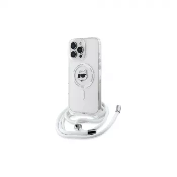 Karl Lagerfeld KLHMP16LHCCHNT Funda rígida transparente para iPhone 16 Pro 6.3