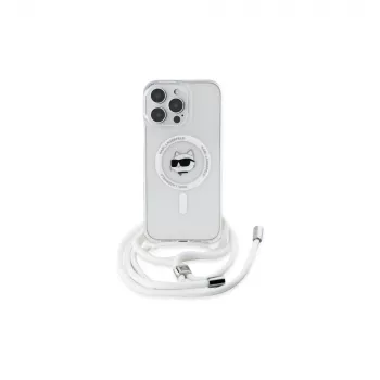 Karl Lagerfeld KLHMP16LHCCHNT Funda rígida transparente para iPhone 16 Pro 6.3