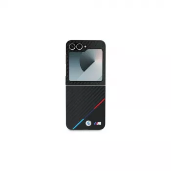 BMW Funda rígida para Samsung Galaxy Z Flip6 / Z Flip7 FE - Carbon Tricolor negra
