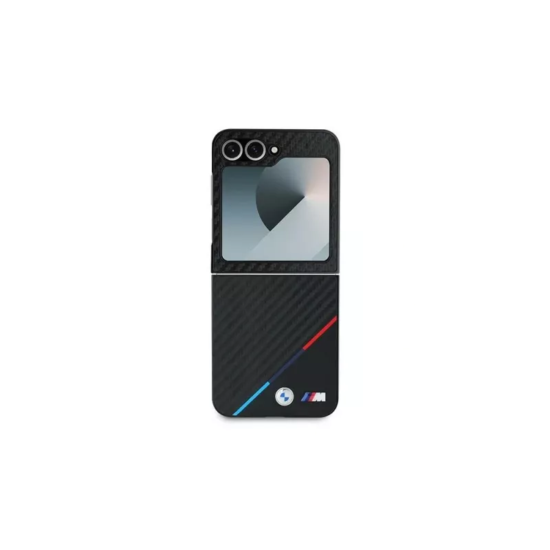 BMW Funda rígida para Samsung Galaxy Z Flip6 / Z Flip7 FE - Carbon Tricolor negra