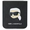 Karl Lagerfeld KLHCZF6PGKSKIHK Funda rígida Saffiano Monogram para Samsung Galaxy Z Flip 6 / Z Flip 7 FE, negra