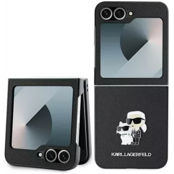 Karl Lagerfeld KLHCZF6SAPKCNPK Funda Saffiano Metal Pin para Samsung Galaxy Z Flip6 / Z Flip7 FE, negra