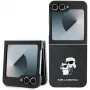 Karl Lagerfeld KLHCZF6SAPKCNPK Funda Saffiano Metal Pin para Samsung Galaxy Z Flip6 / Z Flip7 FE, negra