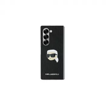 Karl Lagerfeld Funda rígida Saffiano Monogram Head Pin para Samsung Galaxy Z Fold6 - negra