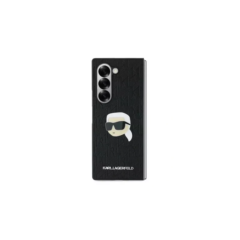 Karl Lagerfeld Funda rígida Saffiano Monogram Head Pin para Samsung Galaxy Z Fold6 - negra
