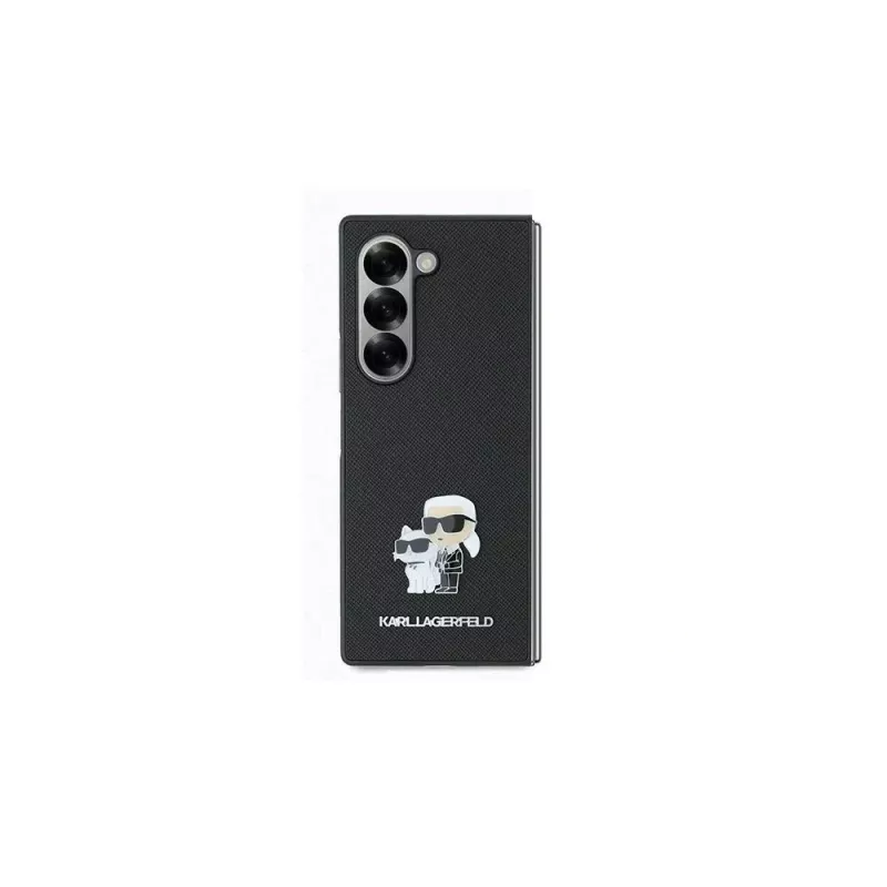 Karl Lagerfeld KLHCZFD6SAPKCNPK Funda rígida Saffiano Metal Pin para Samsung Galaxy Z Fold6 (F956) - Negro