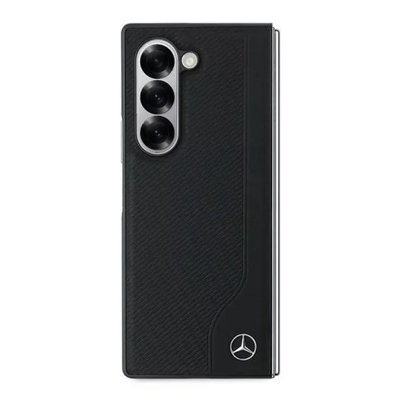 Mercedes-Benz MEHMZFD623RBGVK Cubierta trasera MagSafe de piel efecto madera para Samsung Galaxy Z Fold6 - Negro