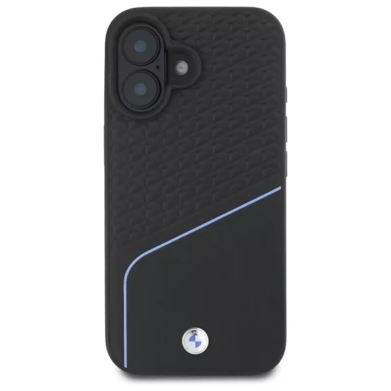 BMW Funda rígida MagSafe Sign Leather Textured And Line para Apple iPhone 16 6,1