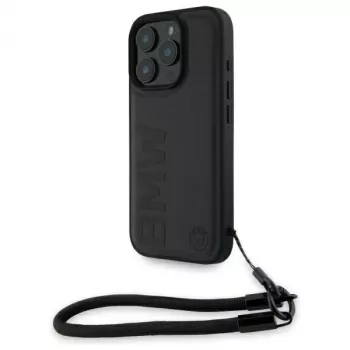 BMW Funda rígida Signature Leather Wordmark Cord para Apple iPhone 16 Pro 6,3