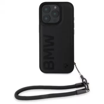 BMW Funda rígida Signature Leather Wordmark Cord para Apple iPhone 16 Pro 6,3