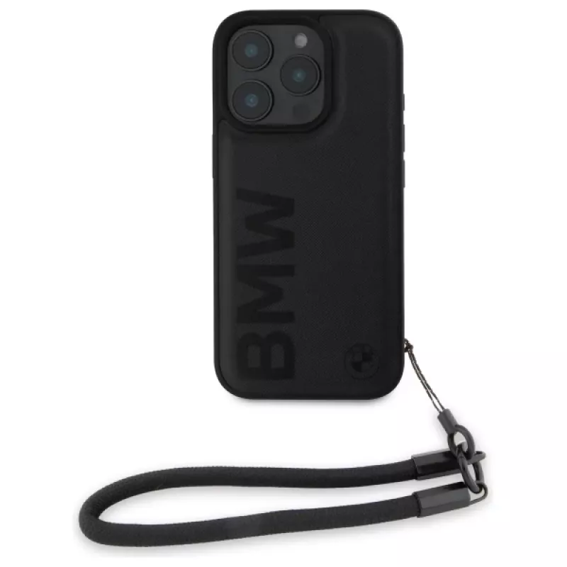 BMW Funda rígida Signature Leather Wordmark Cord para Apple iPhone 16 Pro 6,3