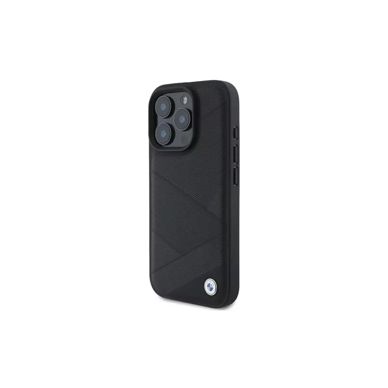 BMW Funda rígida Sign Leather Crossing Lines Pattern para Apple iPhone 16 Pro 6,3