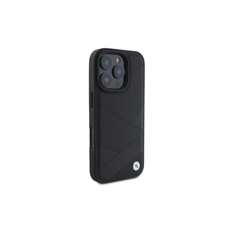 BMW Funda rígida Sign Leather Crossing Lines Pattern para Apple iPhone 16 Pro 6,3