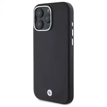 BMW M Collection Funda rígida Full Wrapped Metal MagSafe para iPhone 16 Pro - Negro