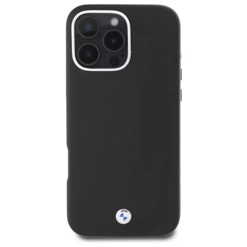 BMW M Collection Funda rígida Full Wrapped Metal MagSafe para iPhone 16 Pro - Negro