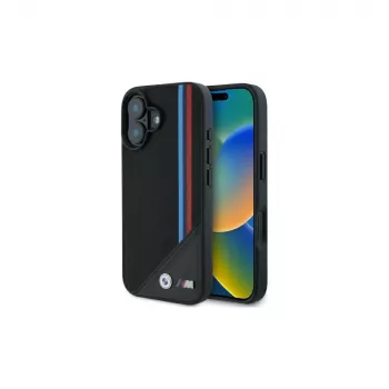 BMW M Funda rígida MagSafe Meshed Tricolor Stripes para iPhone 16 6,1