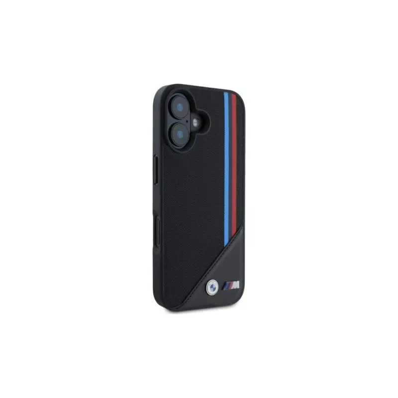 BMW M Funda rígida MagSafe Meshed Tricolor Stripes para iPhone 16 6,1