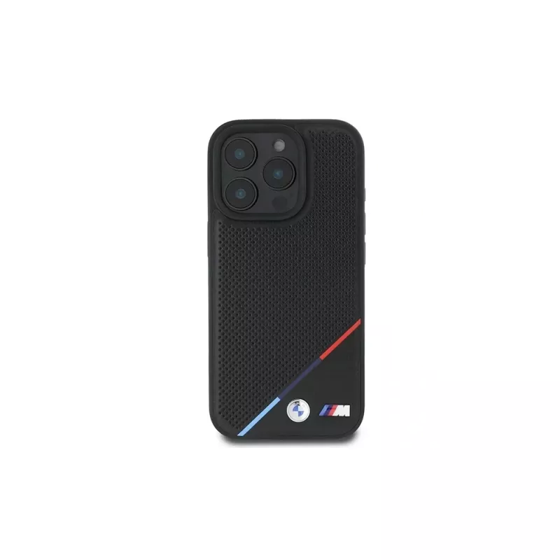BMW M Funda rígida Perforated Tricolor Line para iPhone 16 Pro 6,3