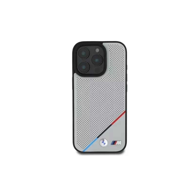 BMW M Funda rígida Perforated Tricolor Line para Apple iPhone 16 Pro 6,3
