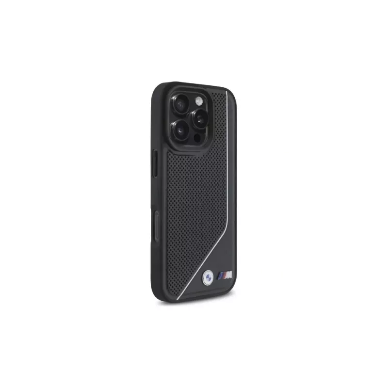 BMW M Funda rígida MagSafe Perforated Twisted Line para iPhone 16 Pro (6,3