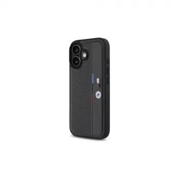 BMW BMHCP16S23PUPVA Funda rígida M Perforated Tricolor Detail Line para iPhone 16 6,1