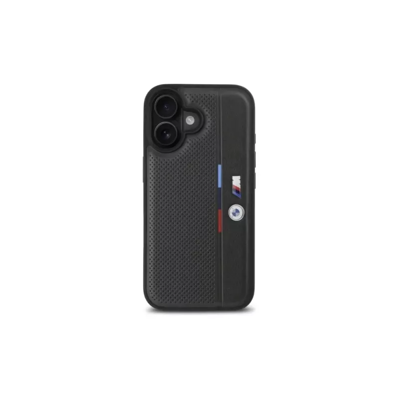 BMW BMHCP16S23PUPVA Funda rígida M Perforated Tricolor Detail Line para iPhone 16 6,1