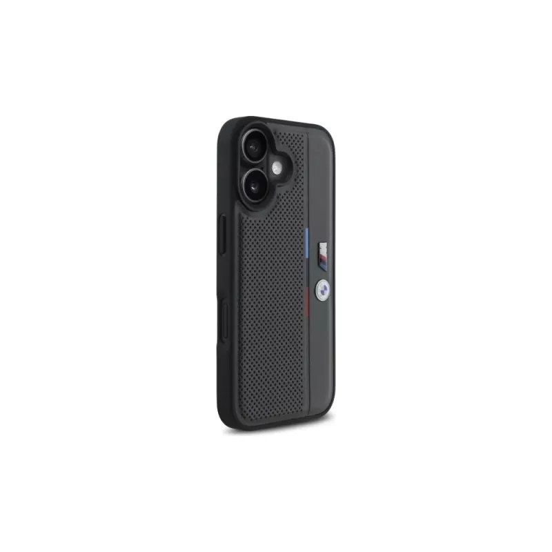 BMW BMHCP16S23PUPVA Funda rígida M Perforated Tricolor Detail Line para iPhone 16 6,1