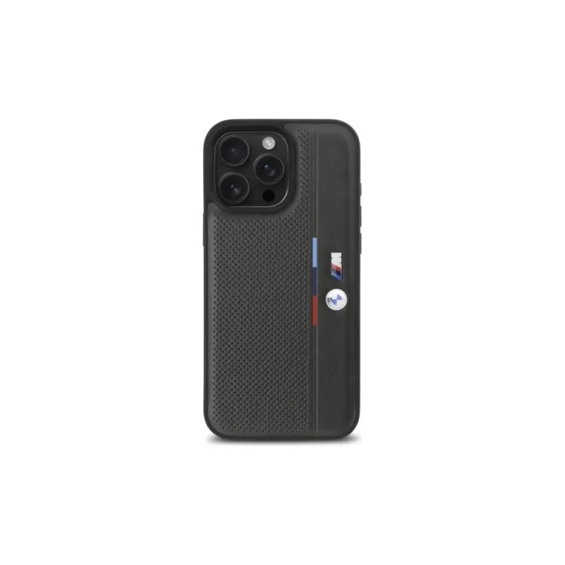 BMW BMHCP16L23PUPVA Funda rígida M Perforated Tricolor Detail Line para iPhone 16 Pro 6,3 inch - Antracita