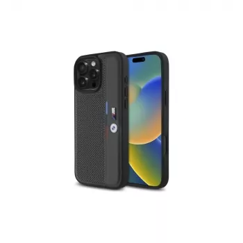 BMW M Funda rígida Perforated Tricolor Detail Line para Apple iPhone 16 Pro Max 6,9
